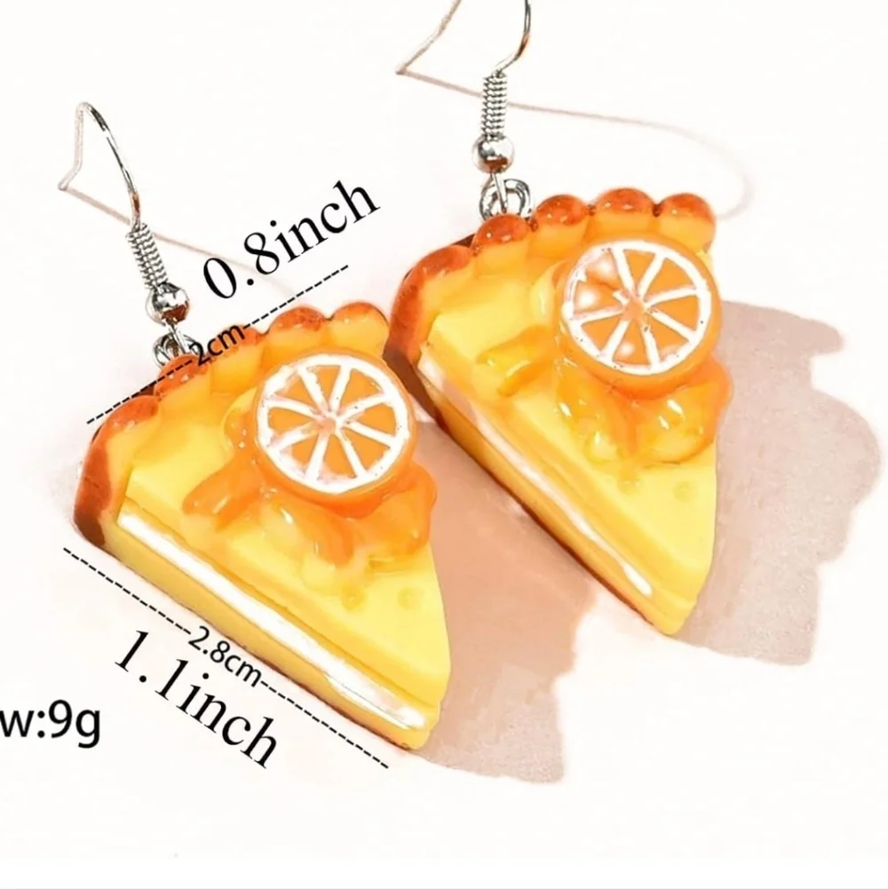 Orange and Yellow Pie Slice Earrings